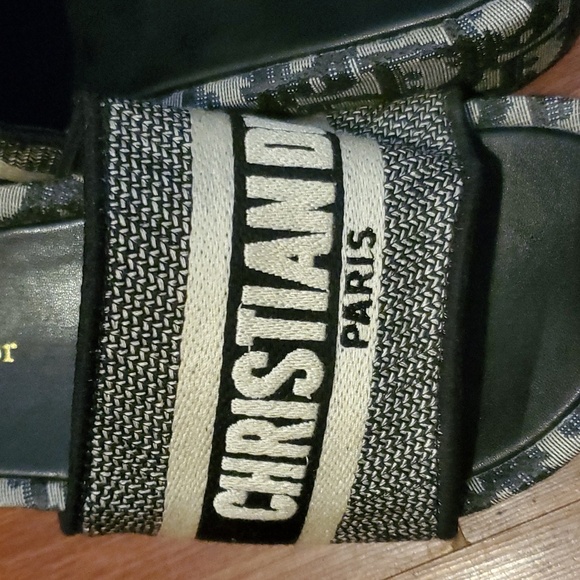 Christian Dior Denim D-way Embroidered Wedge Mules Platform US 10 - Picture 7 of 11